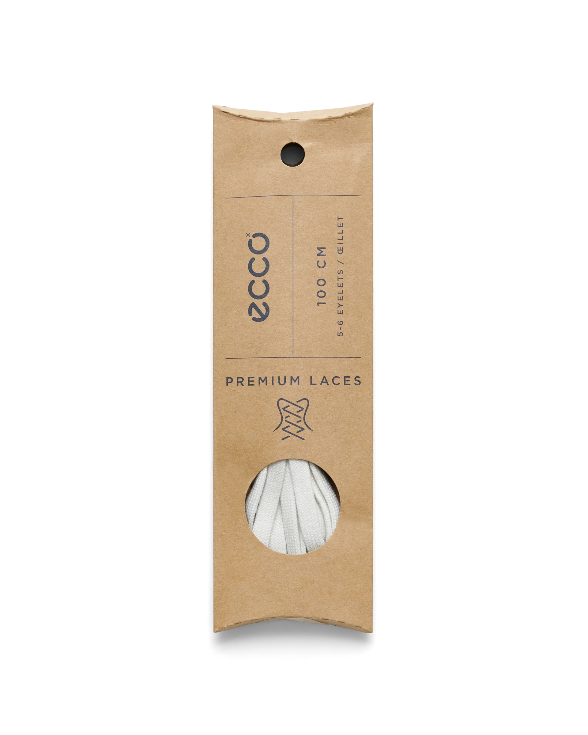 ECCO Flat Laces Flache Schnürsenkel Weiß