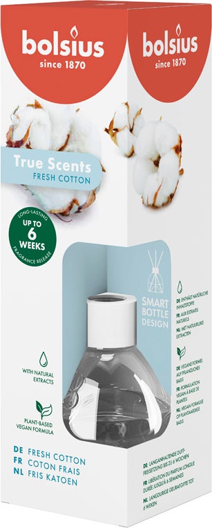 Bolsius geurstokjes True Scents Fresh Cotton 60 ml