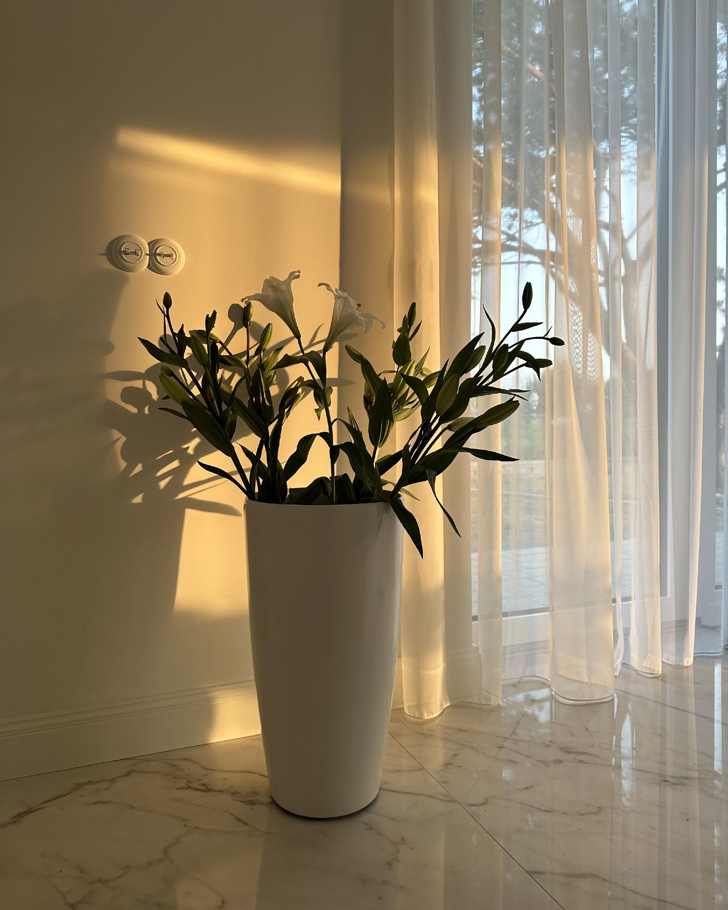 Bloempot TSERIA 40 cm Wit