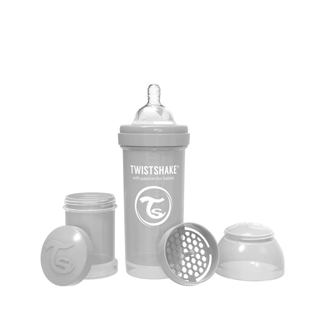 Twistshake Anti-Colic sutteflaske 2 mdr  260 ml - Grå