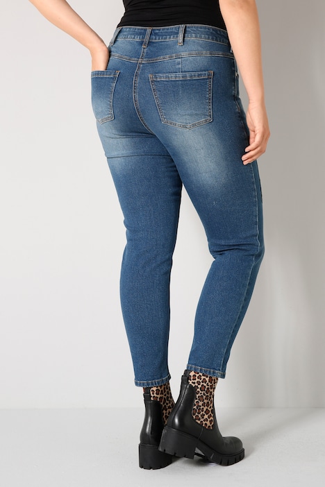 7/8-Jeans, Slim Fit, Patches, 5-Pocket