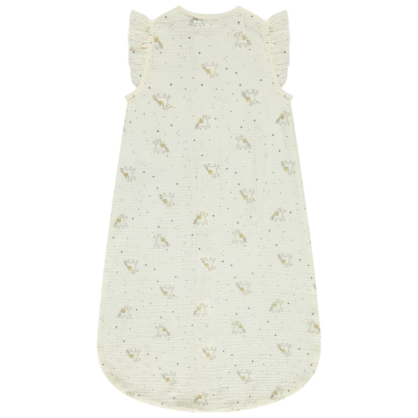 Gigoteuse en double gaze TOG 0.5 imprimé licornes pour bébé fille