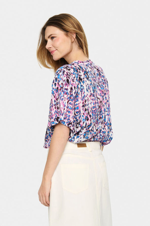 Saint Tropez AgnesSZ SS Top Pink c. ikat paint