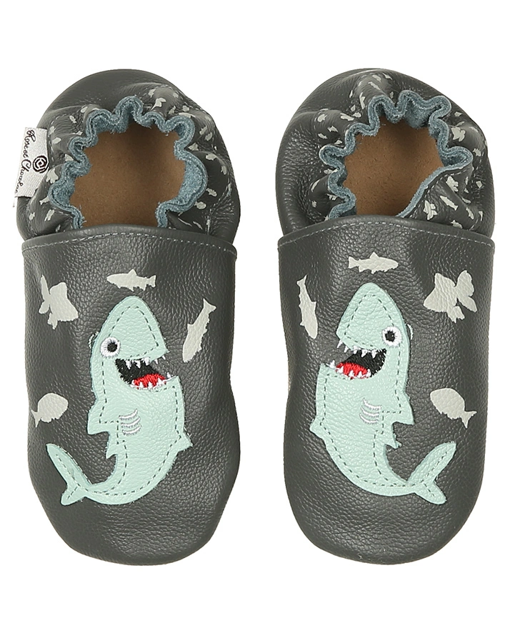 Krabbelschuhe HUNGRY SHARK  in dunkelgrau