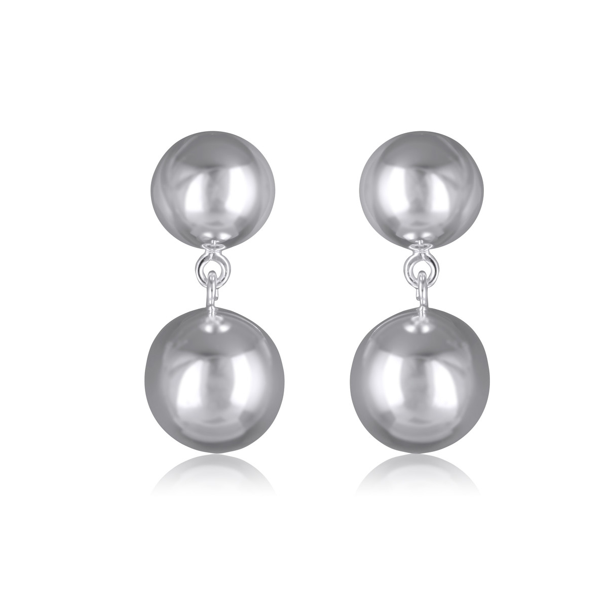 Boucles d'oreille argent double demi boule 12x10MM