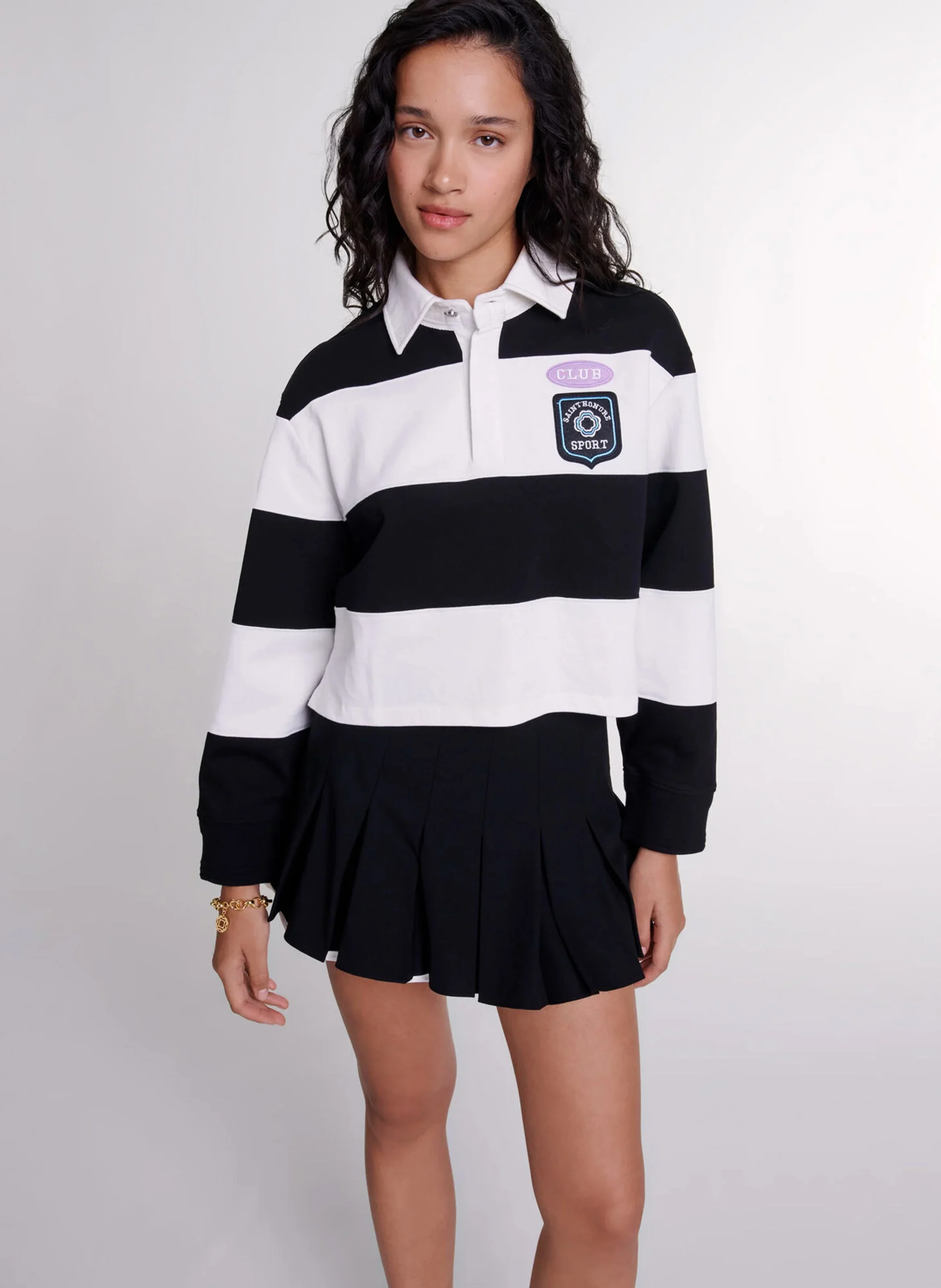 Jupe short bi matière| Noir