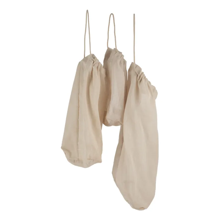 The Organic Company Food bag en coton bio - Set de 3 | Beige