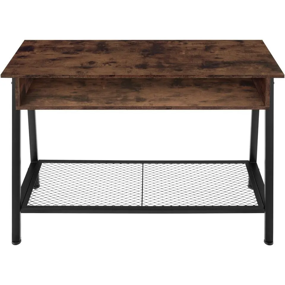 tectake Consoletafel Tralee 100x35x80,5cm, Industrieel Hout Donker, Rustiek