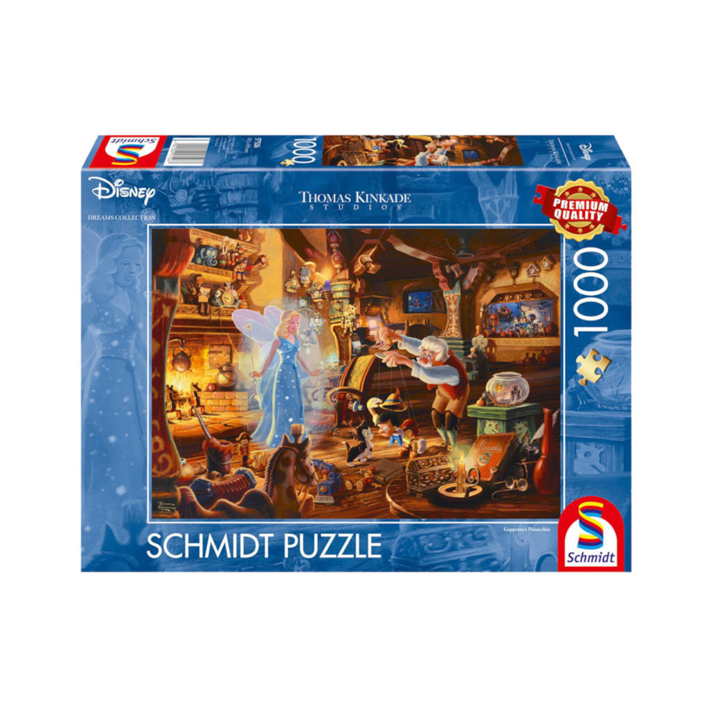 Puzzle Disney Kinkade - Gepetto, Pinocchio et la Fée - 1000 pièces