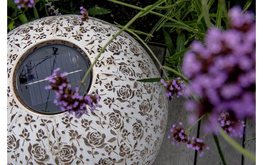 Windlicht Solar Antic Ball Baccara Ø 30 cm, WhiteSolarleuchte zum Aufstellen