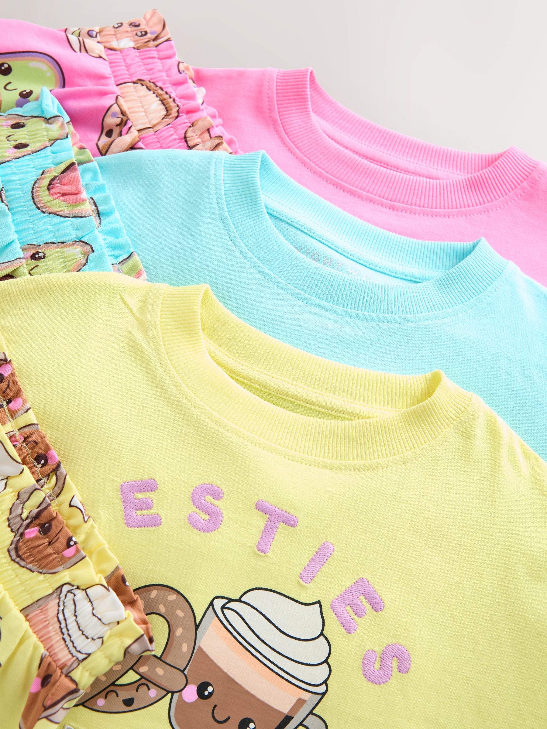 Roze/blauw - Set van 3 pyjama's (3-16 jr)