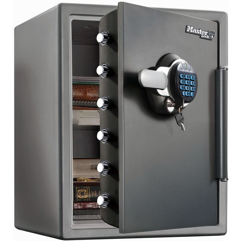 Master Lock Feuerschutztresor LTW205GYC, 47.2 x 49.1 x 60.3 cm, mittelgrau