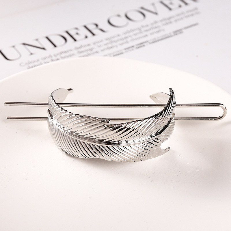 (Ø45mm) Feder Haarnadel Metall Klammer Dutt Haarschmuck - Silber