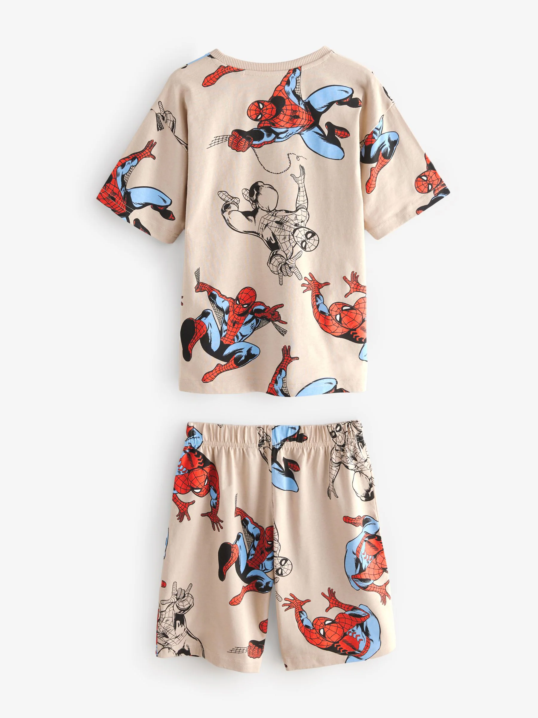 Marineblauw/kameelkleurige Spiderman - Set van 2 pyjama's met short (1,5-8 jr)
