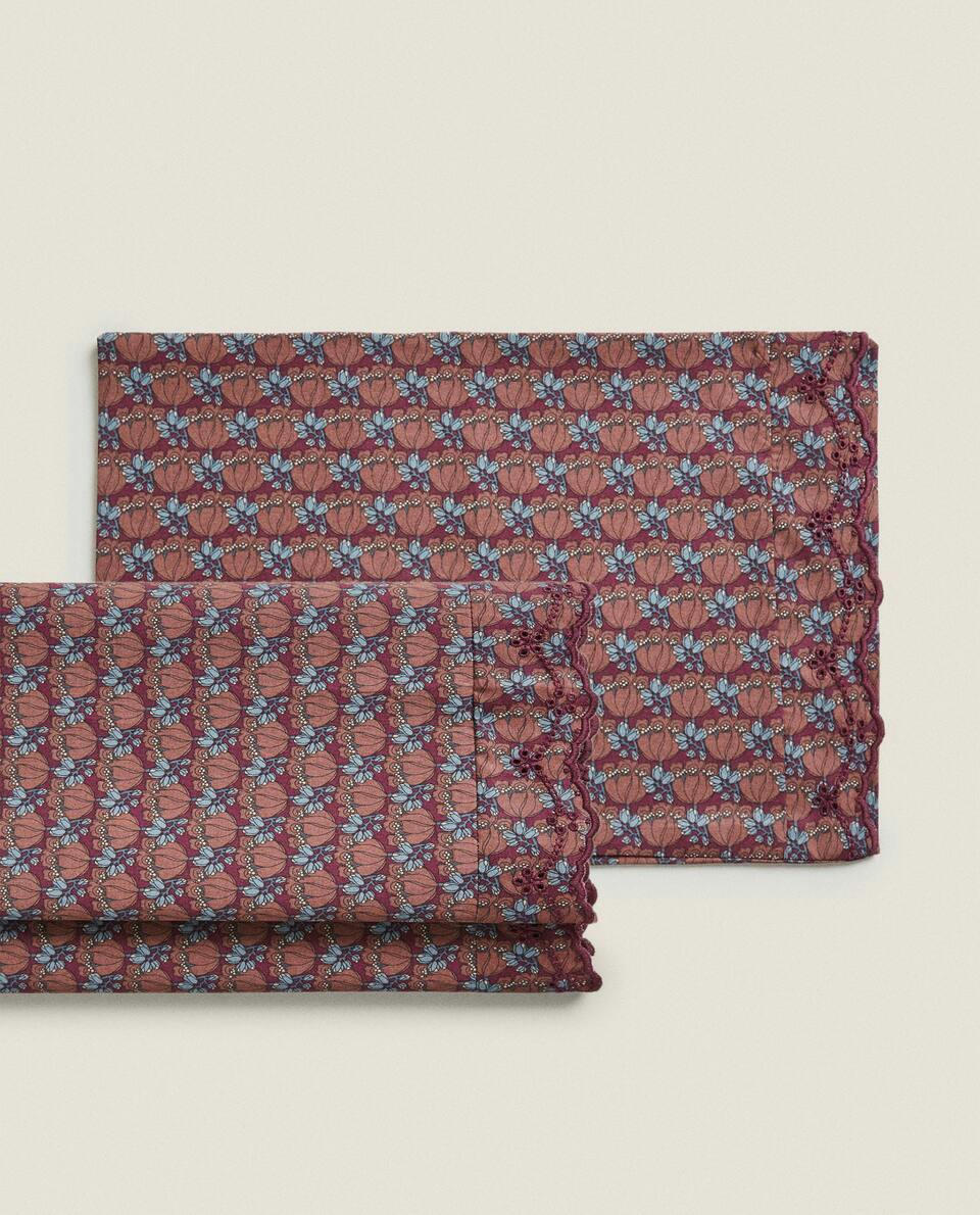 Conjunto de mini berço infantil feito com tecido Liberty (conjunto de 2)
