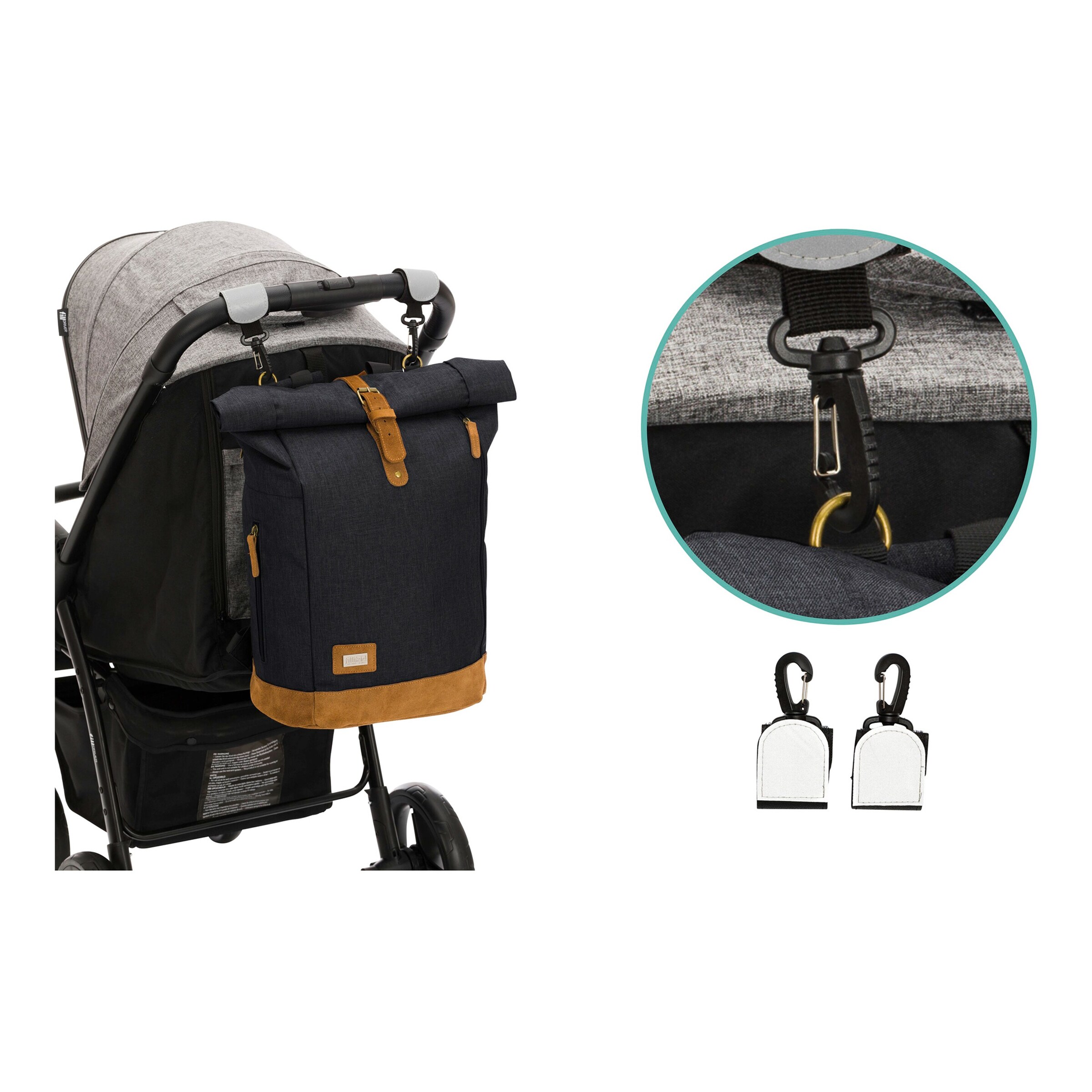 Fillikid Wickelrucksack Berlin schwarz melange