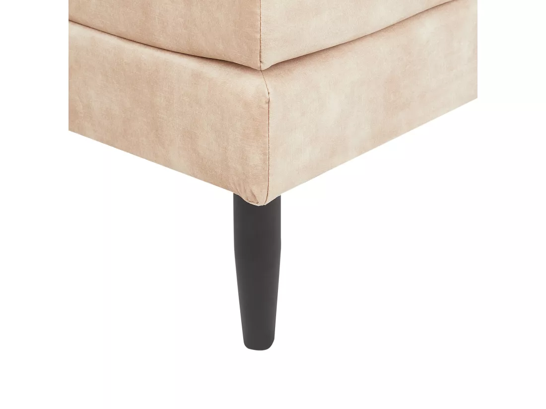 Chaise longue 180 x 70 cm en velours beige USSEL