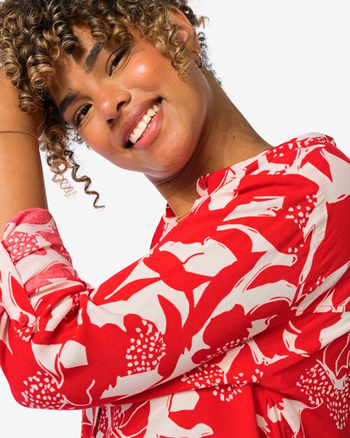 Chemisier pour femmes Bobbie fleurs rouge