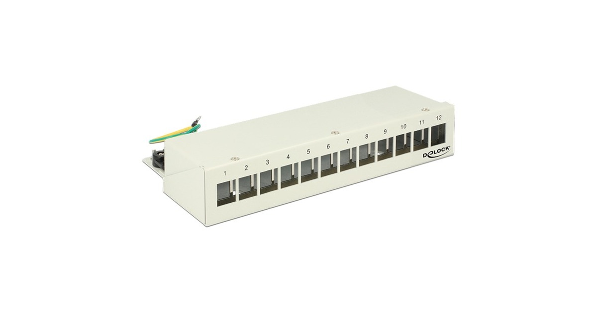 DeLOCKKeystone Desktop Patch Panel 12 Port patchpaneel  (Wit)