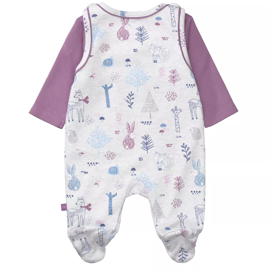 STACCATO Strampler+Shirt soft grey gemustert