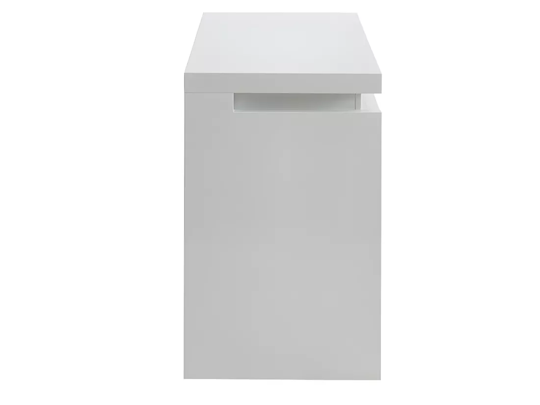 Bureau EMERSON - 3 tiroirs - MDF laqué blanc - LEDs