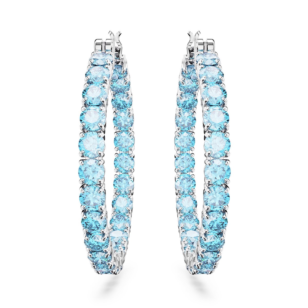 Boucles d'oreilles créoles Swarovski Matrix bleues