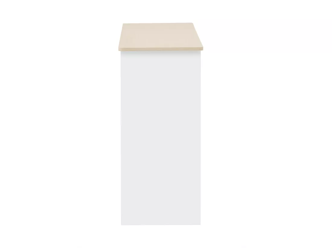 Buffet en bois blanc veiné 120 Lx37 Bx80H(cm) - Buffet avec 4portes avec verre et 2 tiroir pour cuisine, salon, salle à manger - Blanc