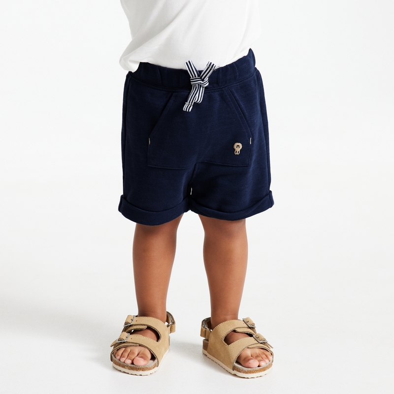 Short molleton bleu bébé garçon