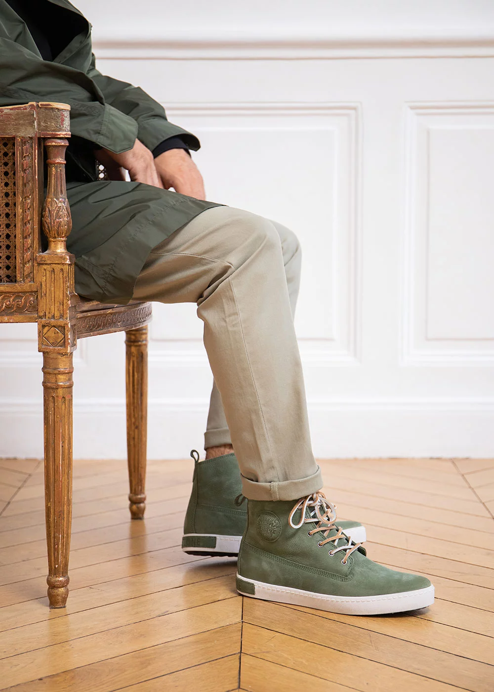 SNEAKERS ICON AM02 CUIR BOTTLE GREEN