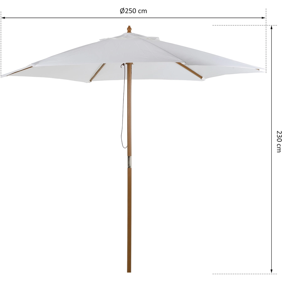 Outsunny Sonnenschirm 3-stufig verstellbar cremeweiß