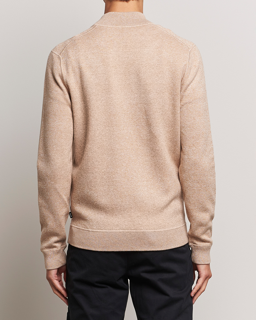 BOSS BLACK Onorto Full Zip Sweater Medium Beige