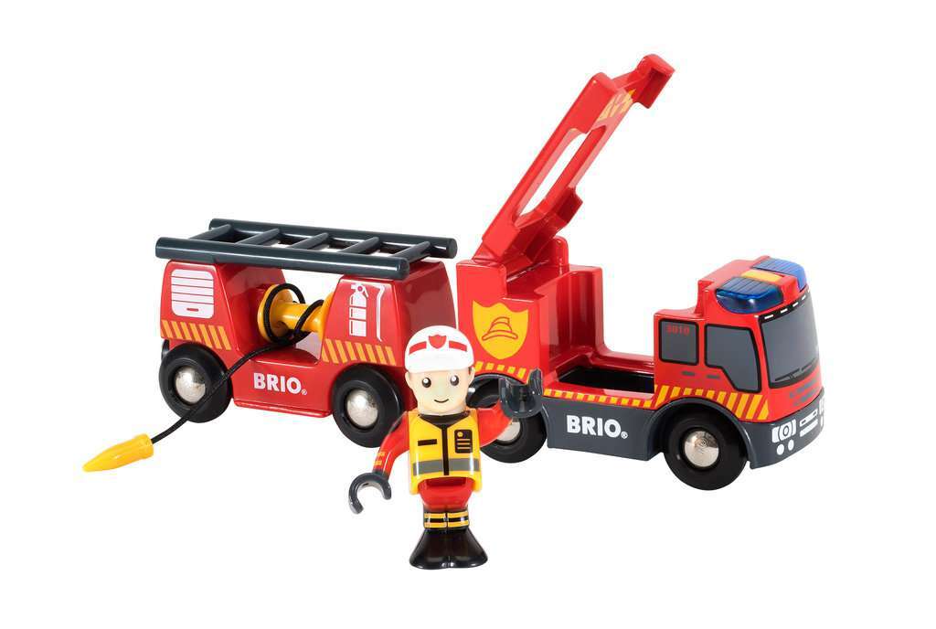 BRIO Spiel Feuerwehr-Leiterfahrzeug mit Licht & Sound