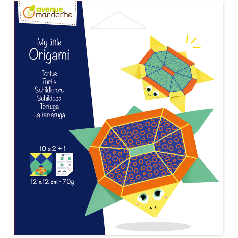 Mandarine Origamipapier Schildkröte, 12 x 12 cm, assortiert, 20 Blatt