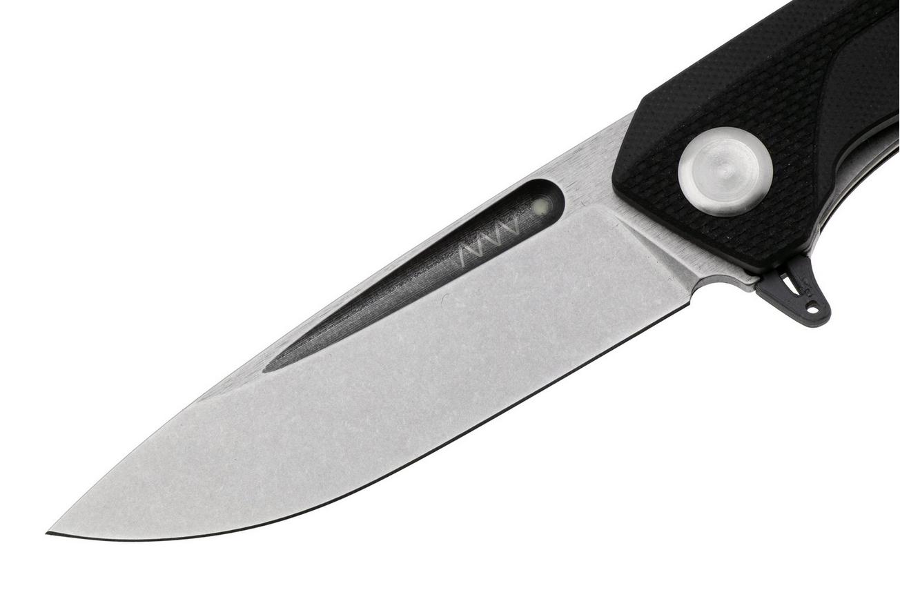 ANV Z200 PLUS-001, Stonewashed Sleipner, Black G10 zakmes