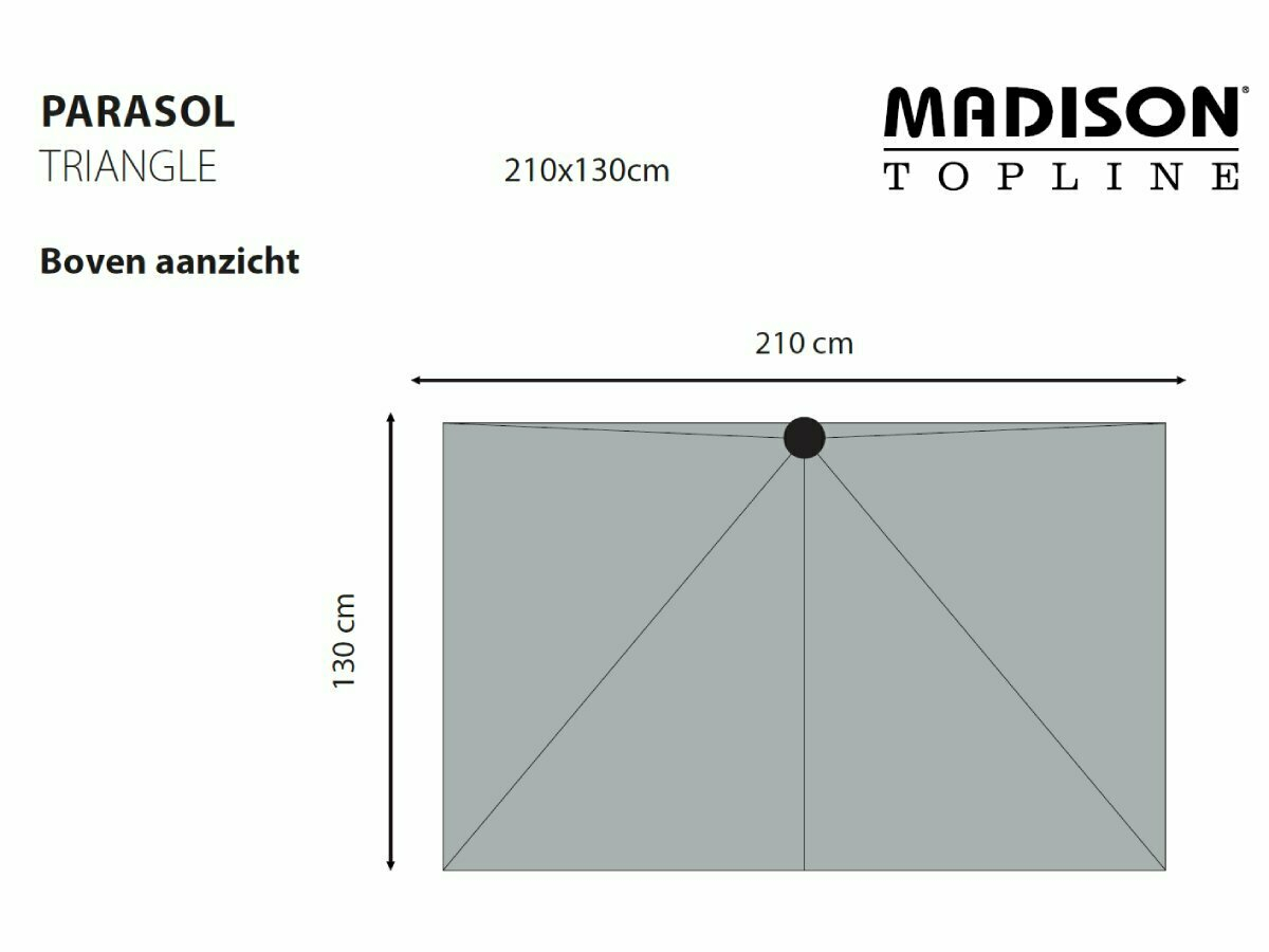 Madison Triangle 210 x 130 parasol - Grey