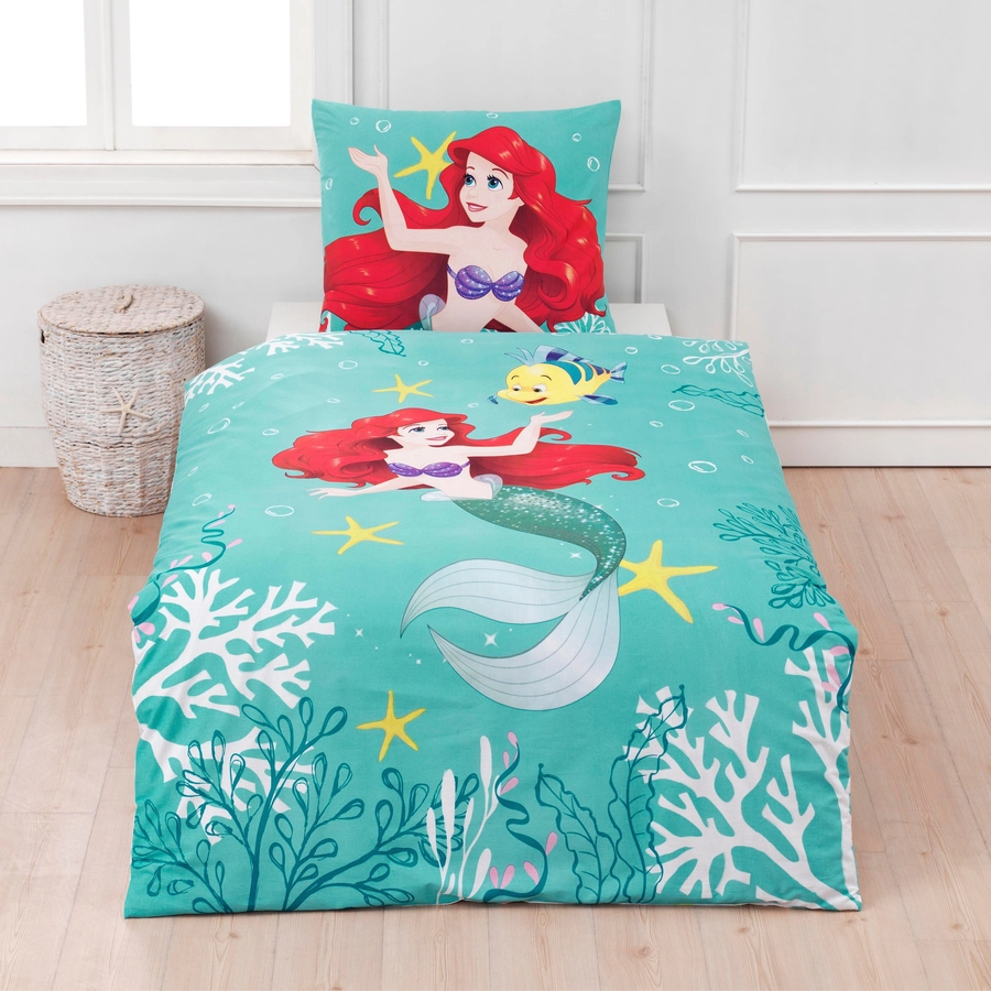 MTOnlinehandel Bettwäsche Prinzessin Arielle Kinder-Bettwäsche ,  80x80 + 135x200 Meerjungfrau