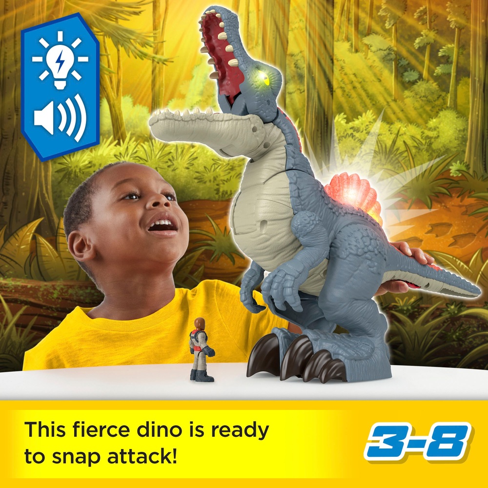 Fisher Price Imaginext Jurassic World Ultra Snap Spinosaurus mit Licht und Sound