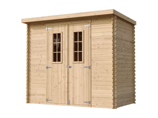 TIMBELA M310C+M310G Abri de jardin en bois AVEC SOL TRAITÉ - l239xL142xH200cm/2.63 m2