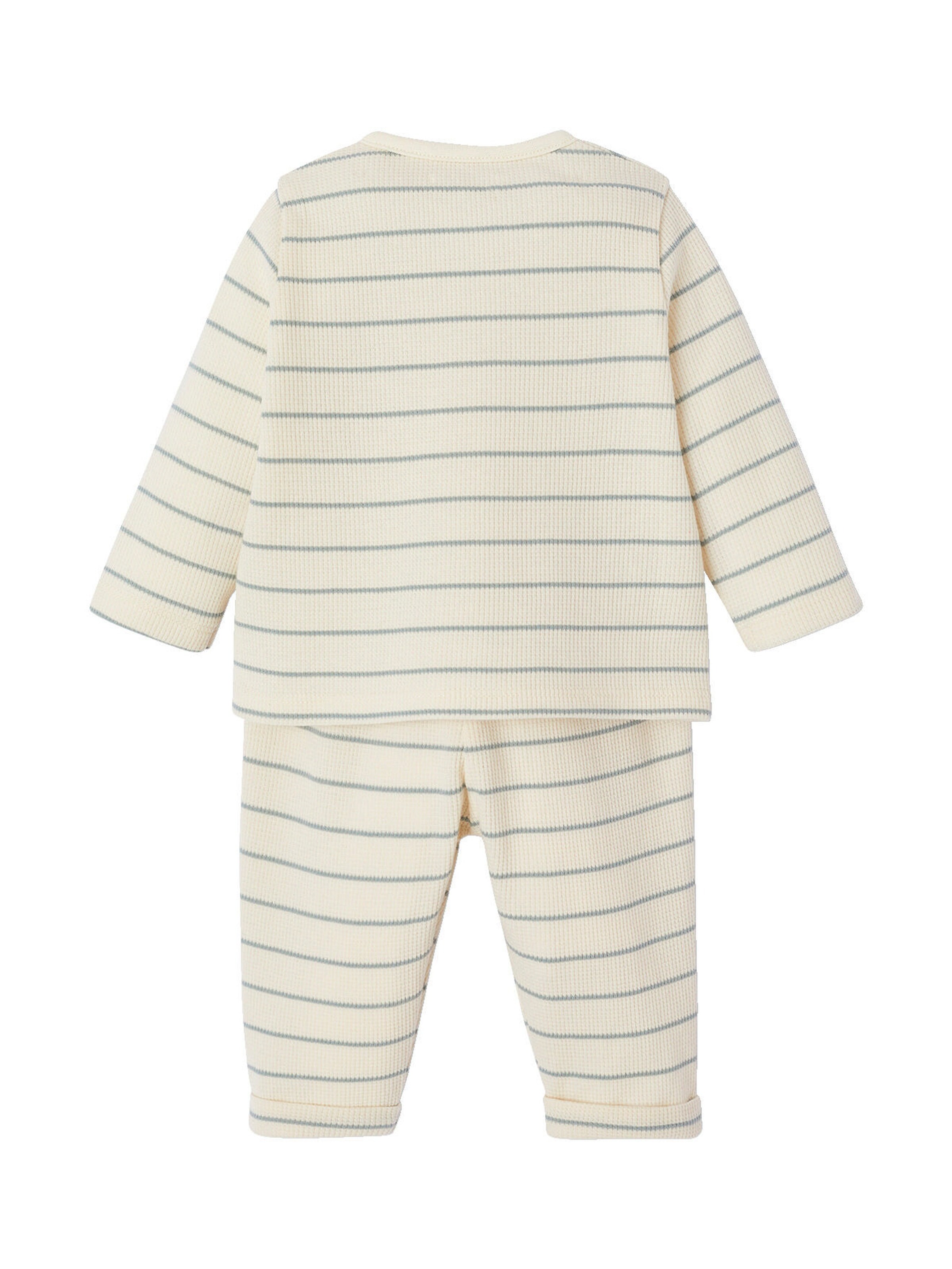 Vertbaudet Bio-Kollektion: Baby-Set aus Jacke und Hose für Neugeborene wollweiß