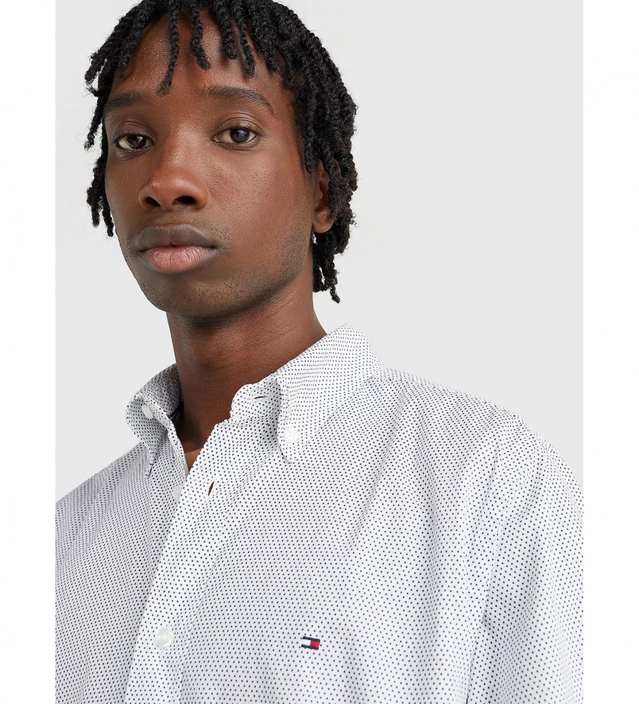 Camisa Tommy Hilfiger TH Flex Geo estampada branca