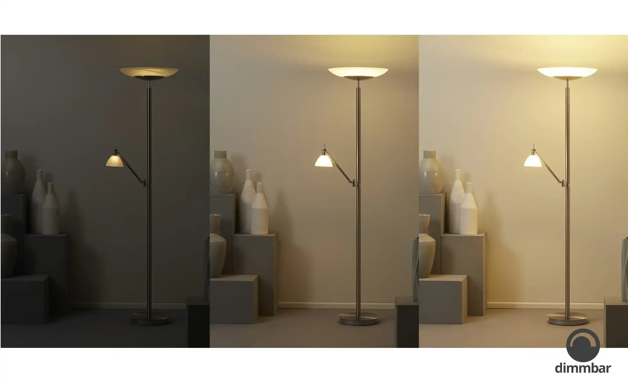 HELL-höllisch gutes Licht LED-Deckenfluter, 2-flammig, Nickel-matt