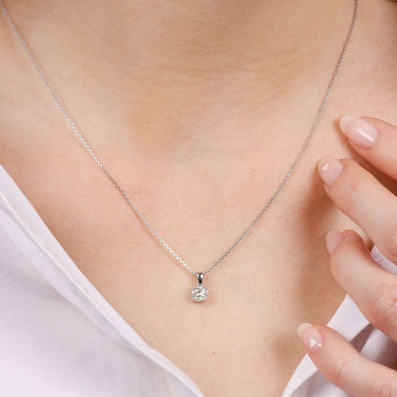 Pendentif Or Blanc et Diamant