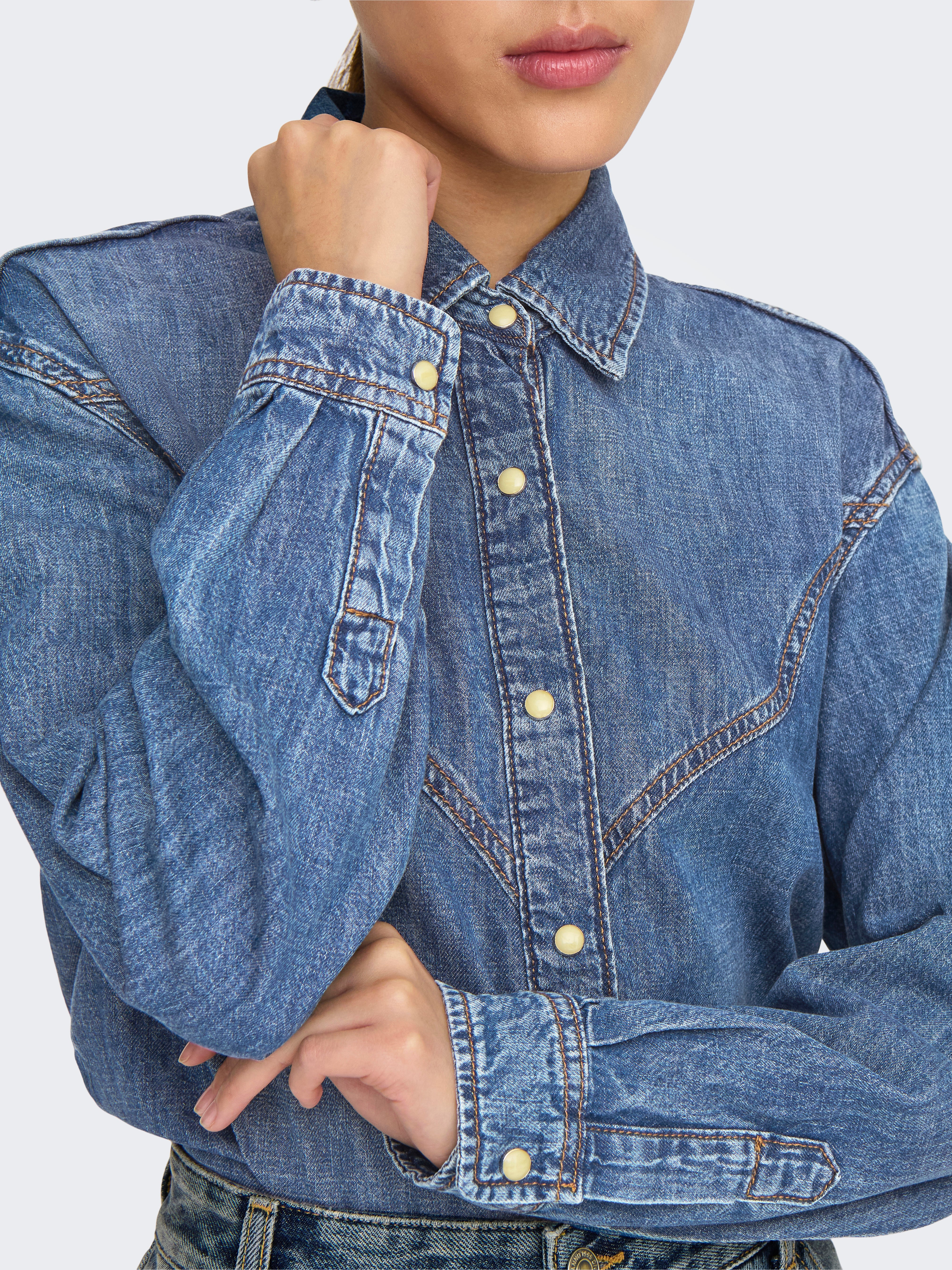 ONLSEVIGNY Jeanshemd Medium Blue Denim