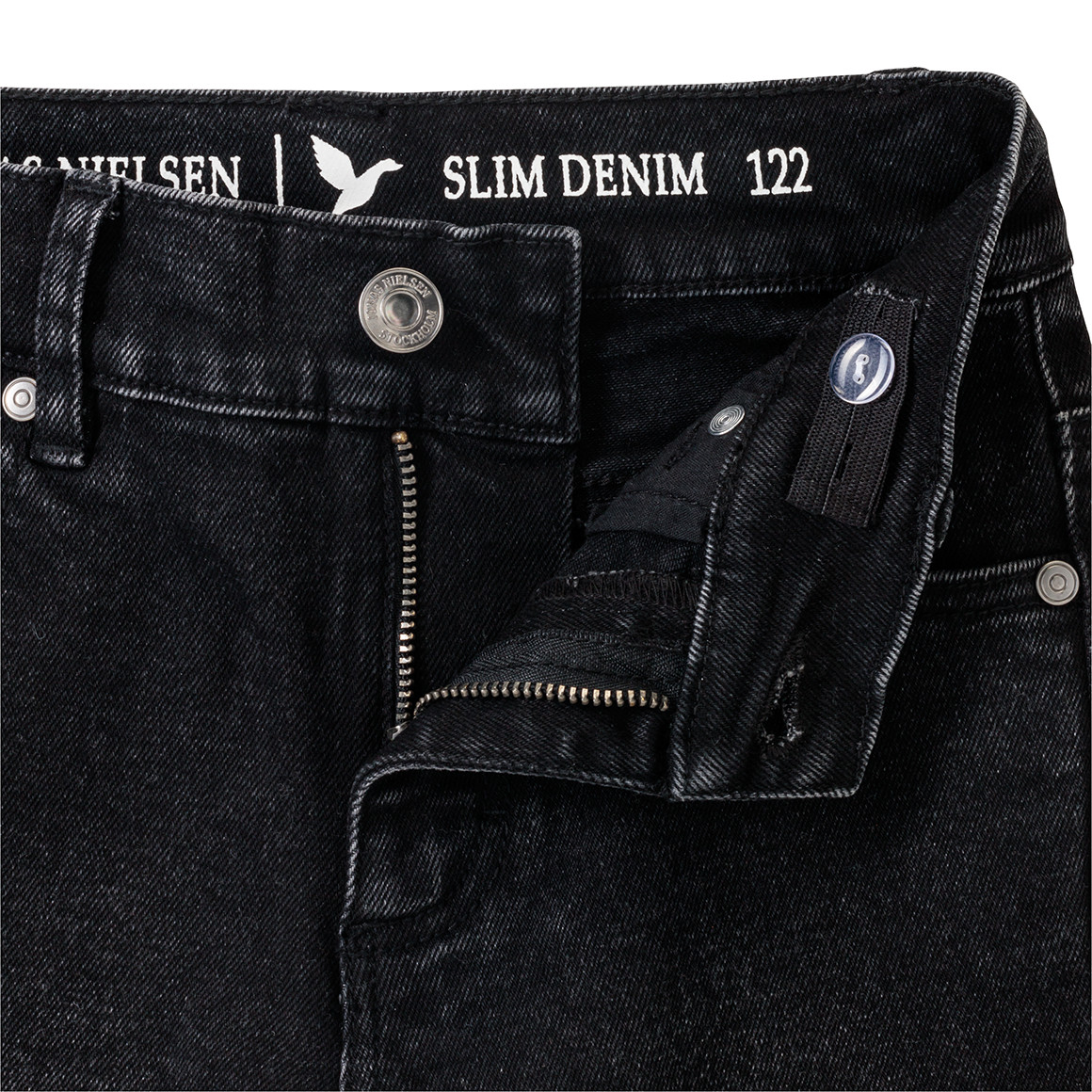 Jonas Nielsen Jungen Slim-Jeans mit Used-Waschung dunkelgrau