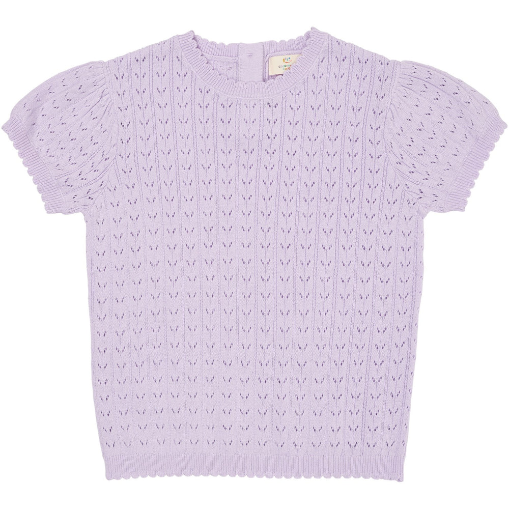 Køb COPENHAGEN COLORS Lavendel strikket Pointelle T-shirt