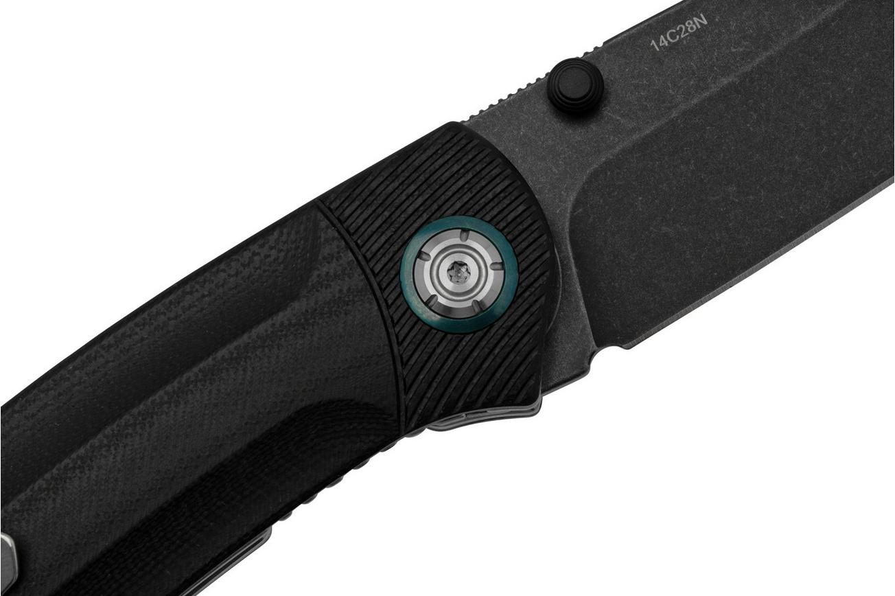 QSP Knife Copperhead QS109-A2, Blackwashed, Black G-10, zakmes