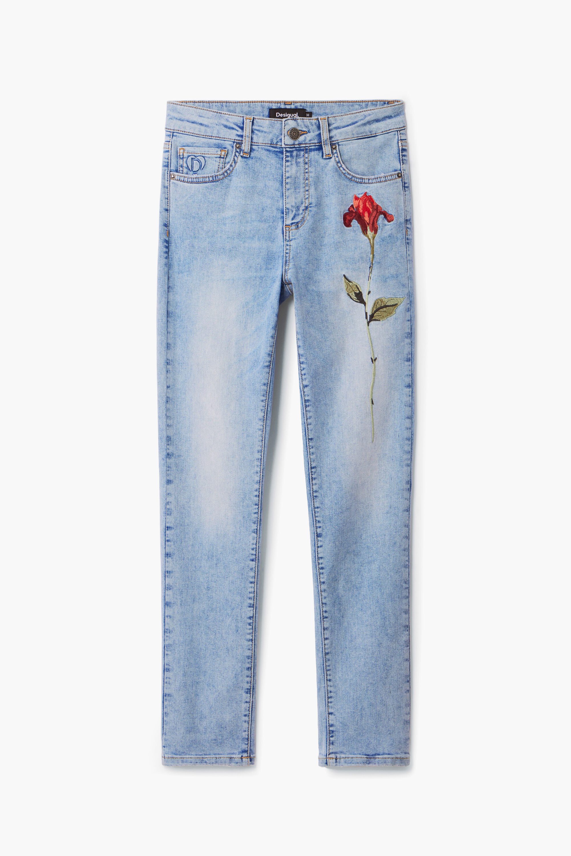 calça jeans rosa