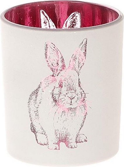 Waxinelichthouder Easti konijn roze D 7 H 8,2 cm
