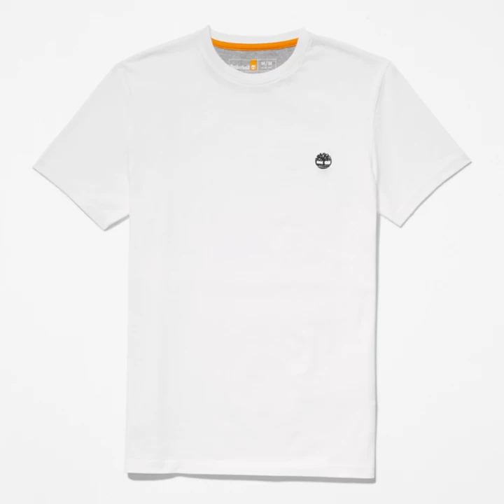 Camiseta masculina Dunstan River Slim-Fit na cor branca.