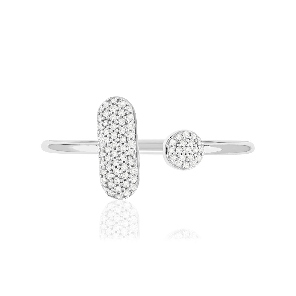 Bague or 375 blanc diamants